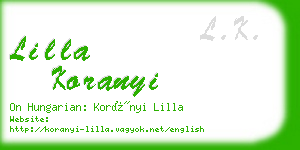 lilla koranyi business card